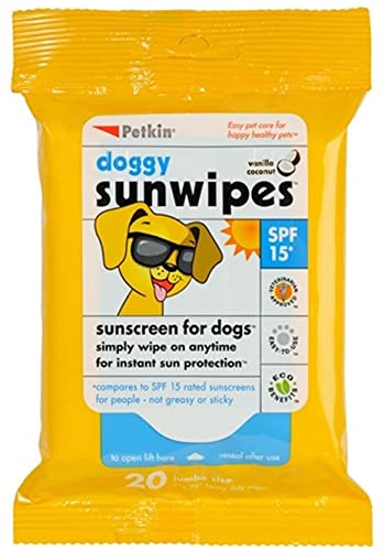 Petkin SPF 15 Doggy Sun Wipes, 20 count