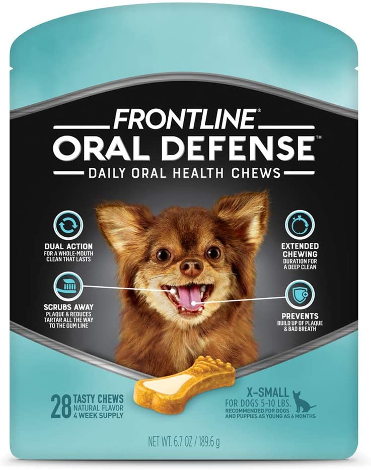 Frontline Oral Defense Daily Oral Health Dental Dog Treats for Small Dogs 10-25 lbs