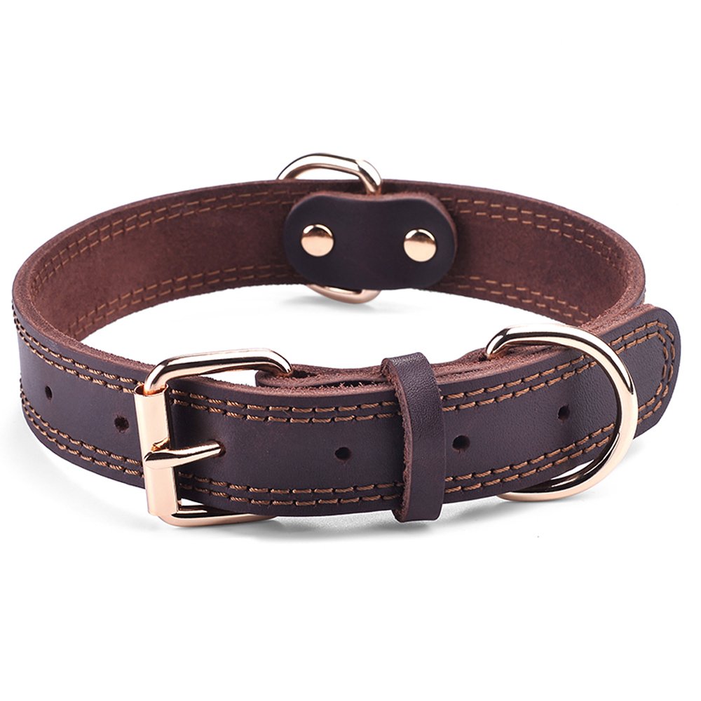 DAIHAQIKO Leather Dog Collar