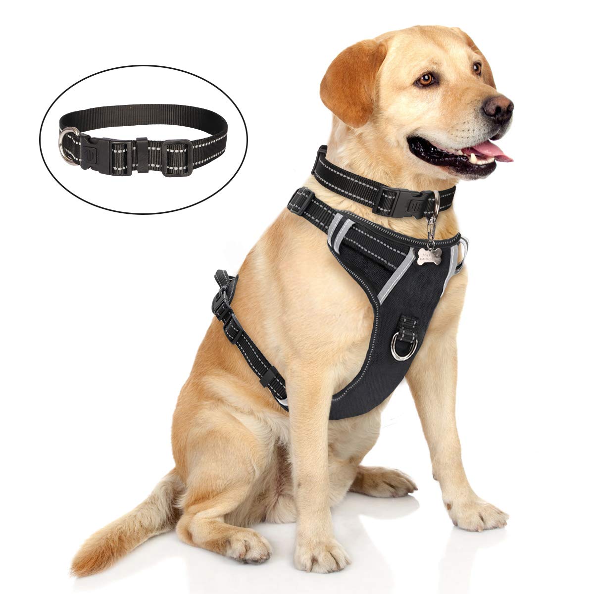 WINSEE No Pull Dog Harness with Dog Collar
