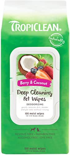 TropiClean Deep Cleaning Deodorizing Dogs Wipes, 100 count