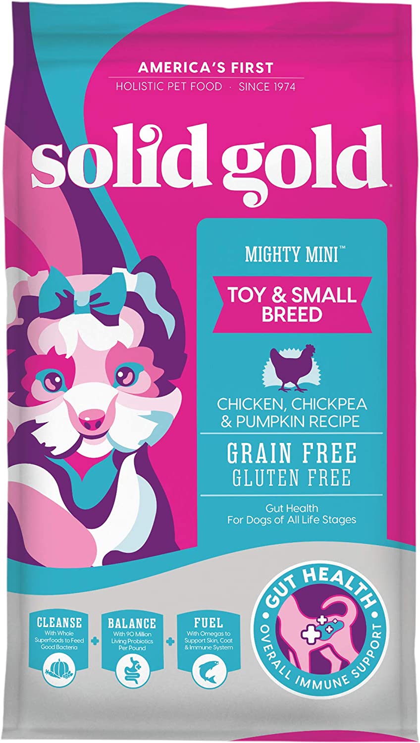 Solid Gold Mighty Mini Toy & Small Breeds, Chicken, Chickpea and Pumpkin Dry Food 