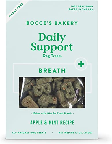 Bocce's Bakery Daily Support Breath Aid Apple & Mint Recipe Dog Treat 