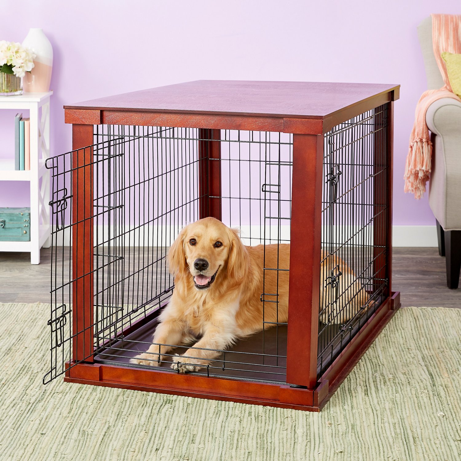Merry Products Double Door Furniture Style Dog Crate